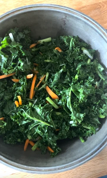 salted kale before adding kimchi paste